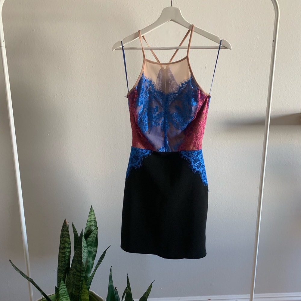 Topshop party dress with cutout lace back